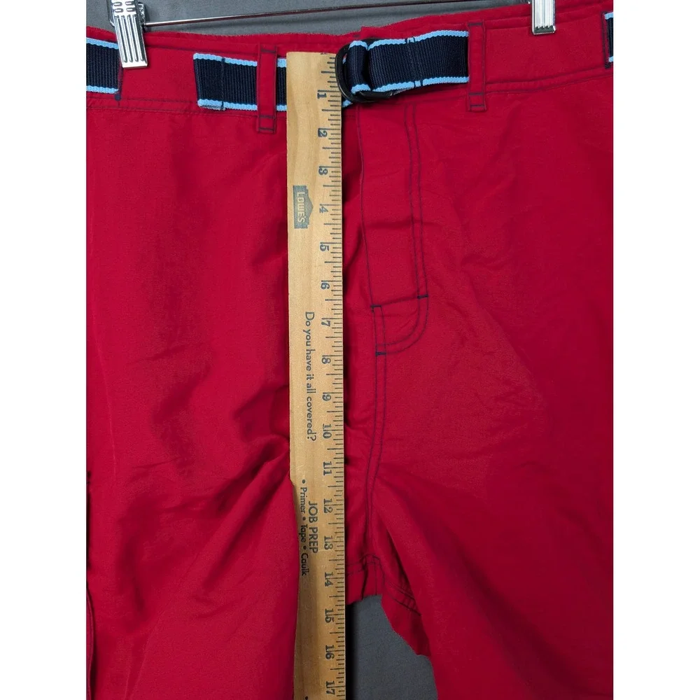 Nautica Mens Red Nylon Cargo Swim Trunks Shorts 38W 6255